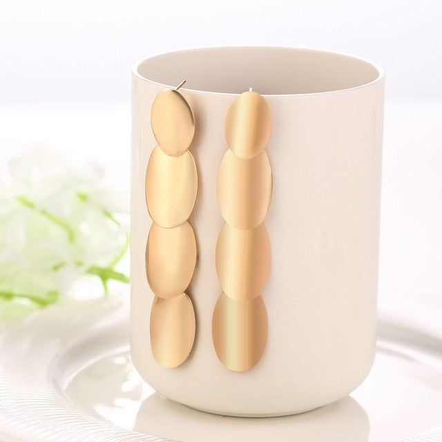 WYBU Summer Style Golden Drop Earrings For Women Geomatric Black