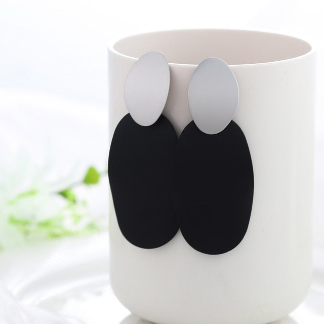 WYBU Summer Style Golden Drop Earrings For Women Geomatric Black