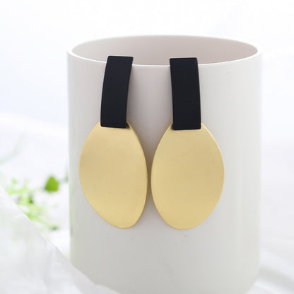 WYBU Summer Style Golden Drop Earrings For Women Geomatric Black