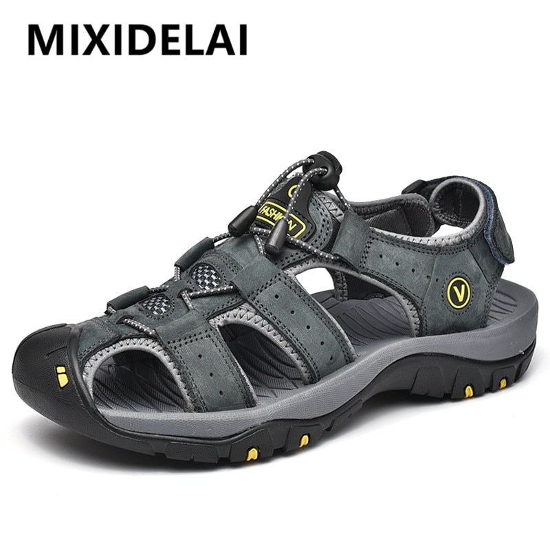 MIXIDELAI Genuine Leather Men Shoes Summer New Large Size Men's Sandals Men