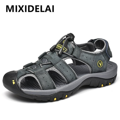 MIXIDELAI Genuine Leather Men Shoes Summer New Large Size Men's Sandals Men