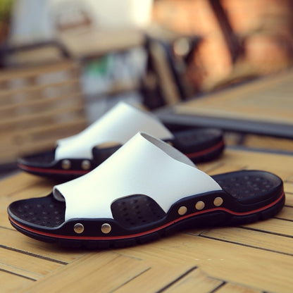 Genuine Cow Leather Slippers Couple Outdoor Non-slip Men Women