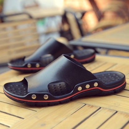 Genuine Cow Leather Slippers Couple Outdoor Non-slip Men Women