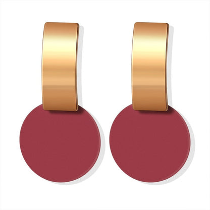 POXAM New Korean Statement Round Earrings For Women Geometric Gold