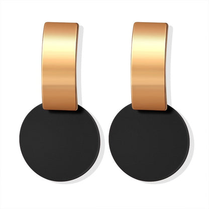 POXAM New Korean Statement Round Earrings For Women Geometric Gold