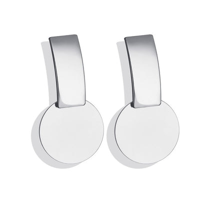 POXAM New Korean Statement Round Earrings For Women Geometric Gold