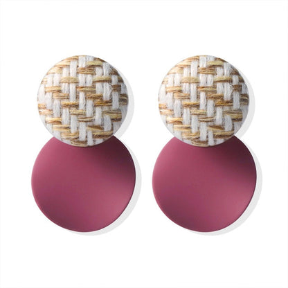POXAM New Korean Statement Round Earrings For Women Geometric Gold