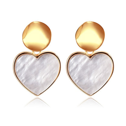 POXAM New Korean Statement Round Earrings For Women Geometric Gold