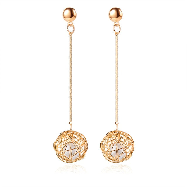 POXAM New Korean Statement Round Earrings For Women Geometric Gold