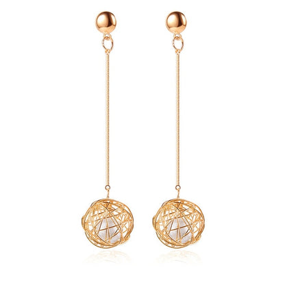 POXAM New Korean Statement Round Earrings For Women Geometric Gold