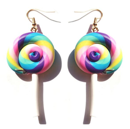 Earring For Women Resin Lollipop Drop Earrings Children Jewelry Custom Made Handmade Cute Girls Cotton Candy Gift