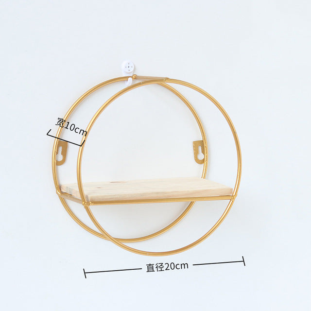Nordic Iron Hexagonal Grid Wall Storage rack Shelf Wall Hanging Geometric Figure Wall Decoration Living Room decorative shelf