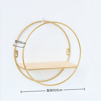 Nordic Iron Hexagonal Grid Wall Storage rack Shelf Wall Hanging Geometric Figure Wall Decoration Living Room decorative shelf