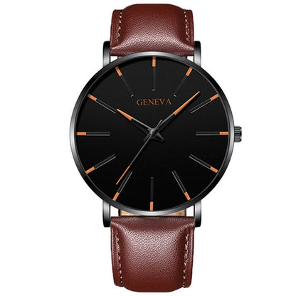 2020 Minimalist Men's Fashion Ultra Thin Watches Simple Men Business Stainless