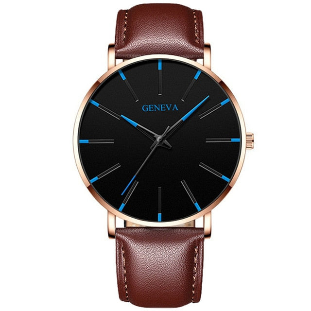 2020 Minimalist Men's Fashion Ultra Thin Watches Simple Men Business Stainless