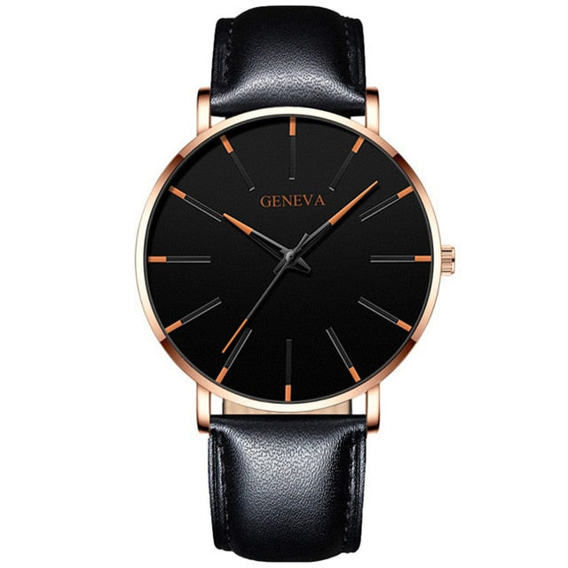 2020 Minimalist Men's Fashion Ultra Thin Watches Simple Men Business Stainless