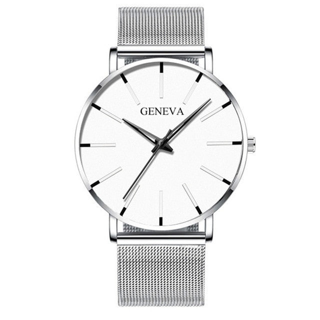 2020 Minimalist Men's Fashion Ultra Thin Watches Simple Men Business Stainless