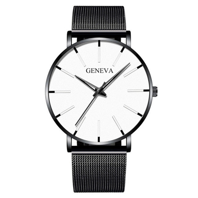 2020 Minimalist Men's Fashion Ultra Thin Watches Simple Men Business Stainless