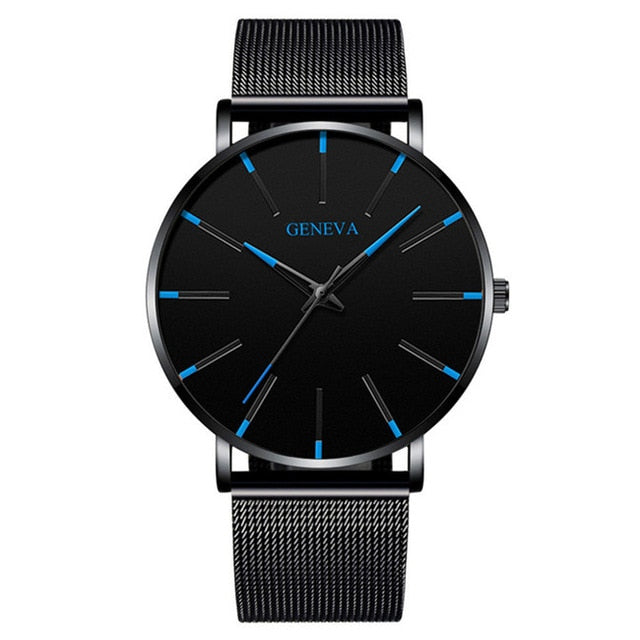 2020 Minimalist Men's Fashion Ultra Thin Watches Simple Men Business Stainless