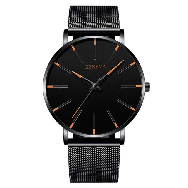 2020 Minimalist Men's Fashion Ultra Thin Watches Simple Men Business Stainless