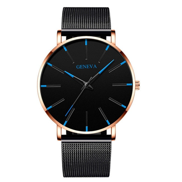 2020 Minimalist Men's Fashion Ultra Thin Watches Simple Men Business Stainless