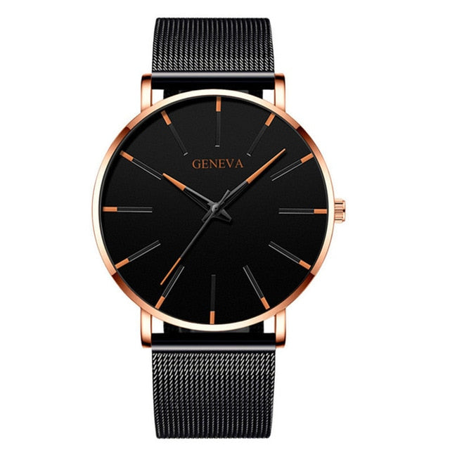 2020 Minimalist Men's Fashion Ultra Thin Watches Simple Men Business Stainless