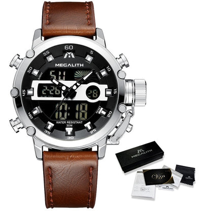 Relogio Masculino MEGALITH Sport Waterproof Watches Men Luminous Dual Display Alarm