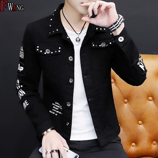Spring And Autumn Jeans Coat Men's Korean-style Fashion Students Handsome