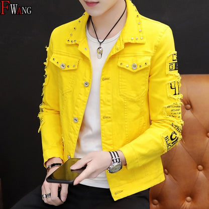 Spring And Autumn Jeans Coat Men's Korean-style Fashion Students Handsome