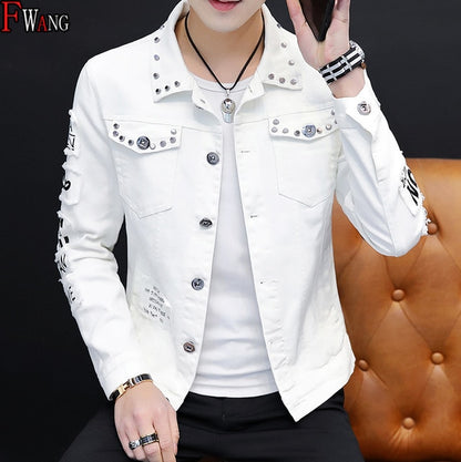 Spring And Autumn Jeans Coat Men's Korean-style Fashion Students Handsome