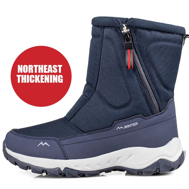 2020 Winter New Thick Couple Snow Boots Plus Velvet Warm Side Zipper Outdoor