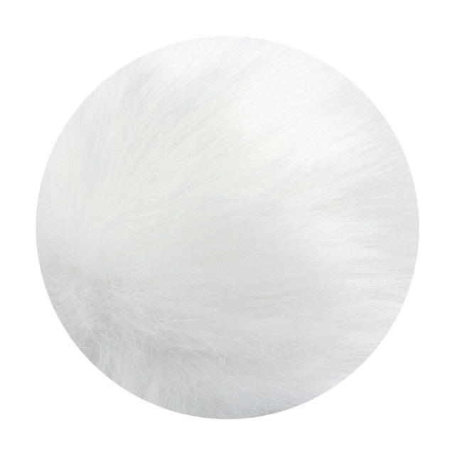 REGELIN 8cm Fake Fur Lovely Fluffy Pompom Brand Bag Keychain Car Keyring Silver color Chains Keychain Fashion Women Jewelry Gift