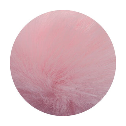 REGELIN 8cm Fake Fur Lovely Fluffy Pompom Brand Bag Keychain Car Keyring Silver color Chains Keychain Fashion Women Jewelry Gift