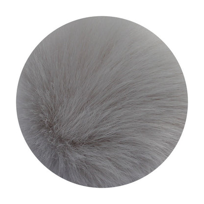 REGELIN 8cm Fake Fur Lovely Fluffy Pompom Brand Bag Keychain Car Keyring Silver color Chains Keychain Fashion Women Jewelry Gift