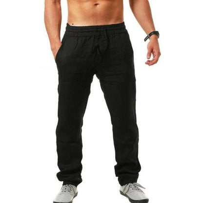 2020 New Men's Cotton Linen Pants Male Summer Breathable Solid Color