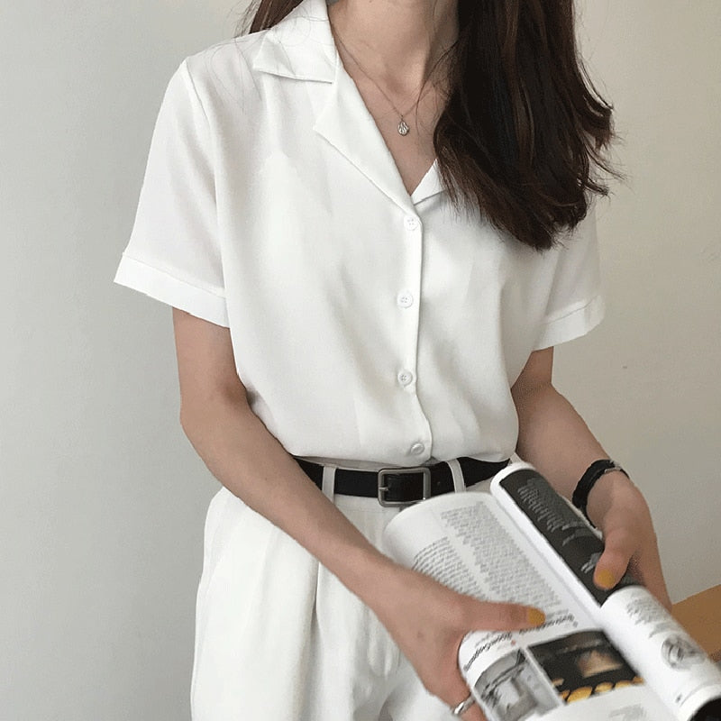2020 Summer Blouse Shirt For Women Fashion Short Sleeve