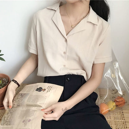 2020 Summer Blouse Shirt For Women Fashion Short Sleeve