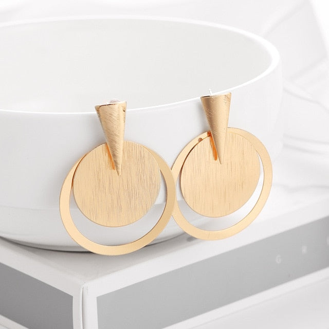 WYBU Summer Style Golden Drop Earrings For Women Geomatric Black