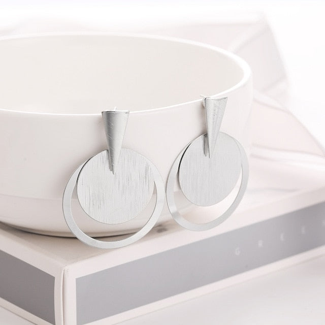 WYBU Summer Style Golden Drop Earrings For Women Geomatric Black