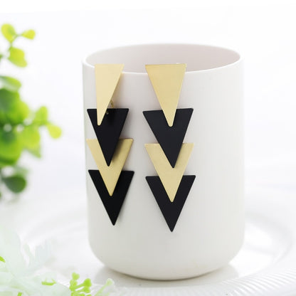 WYBU Summer Style Golden Drop Earrings For Women Geomatric Black