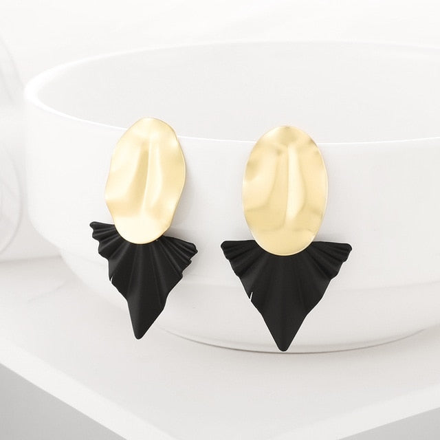 WYBU Summer Style Golden Drop Earrings For Women Geomatric Black