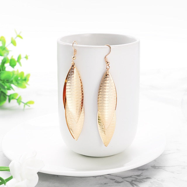 WYBU Summer Style Golden Drop Earrings For Women Geomatric Black