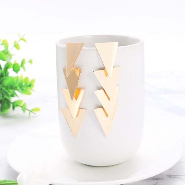 WYBU Summer Style Golden Drop Earrings For Women Geomatric Black