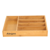 Aingoo High Quality Bamboo Serving Tray Handle Nature 100% Bamboo Kitchen Furniture and Home Furniture Tableware Storage Box