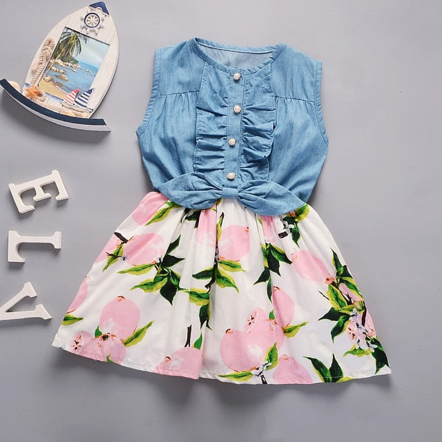 Lemon Girl Baptism New 2018 Sleeveless Kid Dresses Girls Clothes Party Princess