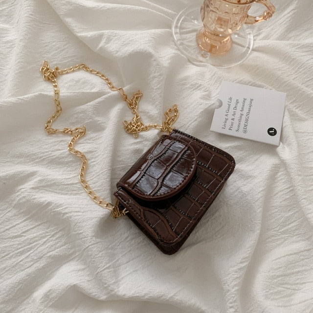 Mini Small Square Flap Bag Brand Fashion New Quality PU Leather Women's