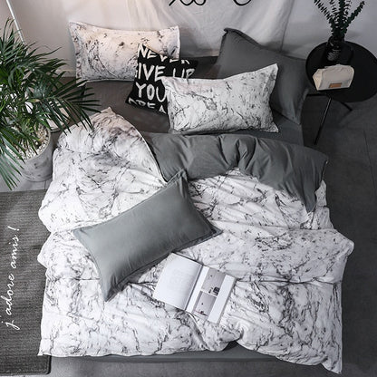 3pcs Bedding Set Marble Geometric Duvet Cover Sets With Pillowcase Quilt Cover Double sided