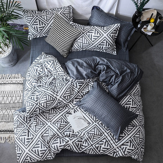 3pcs Bedding Set Marble Geometric Duvet Cover Sets With Pillowcase Quilt Cover Double sided