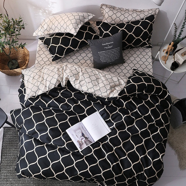 3pcs Bedding Set Marble Geometric Duvet Cover Sets With Pillowcase Quilt Cover Double sided
