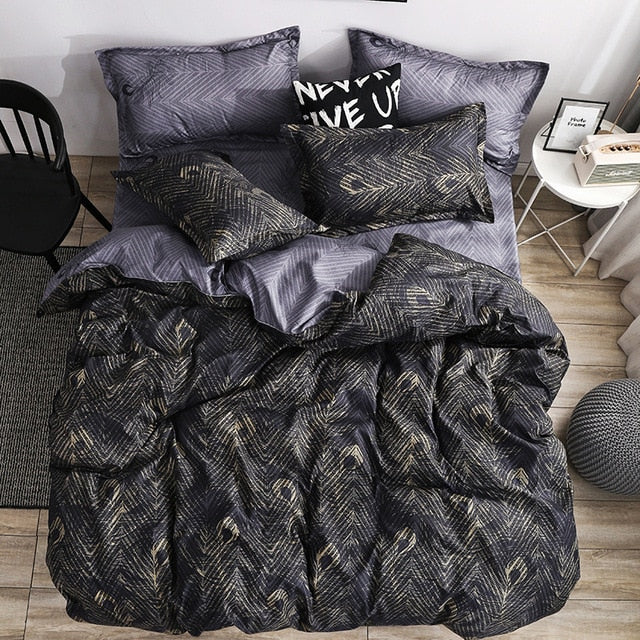 3pcs Bedding Set Marble Geometric Duvet Cover Sets With Pillowcase Quilt Cover Double sided